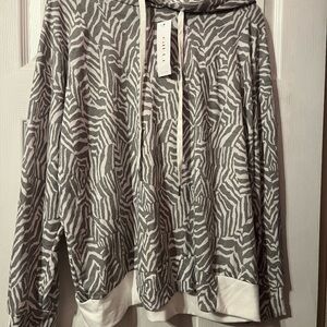 Gilli Gray and White Animal Print Hoodie
